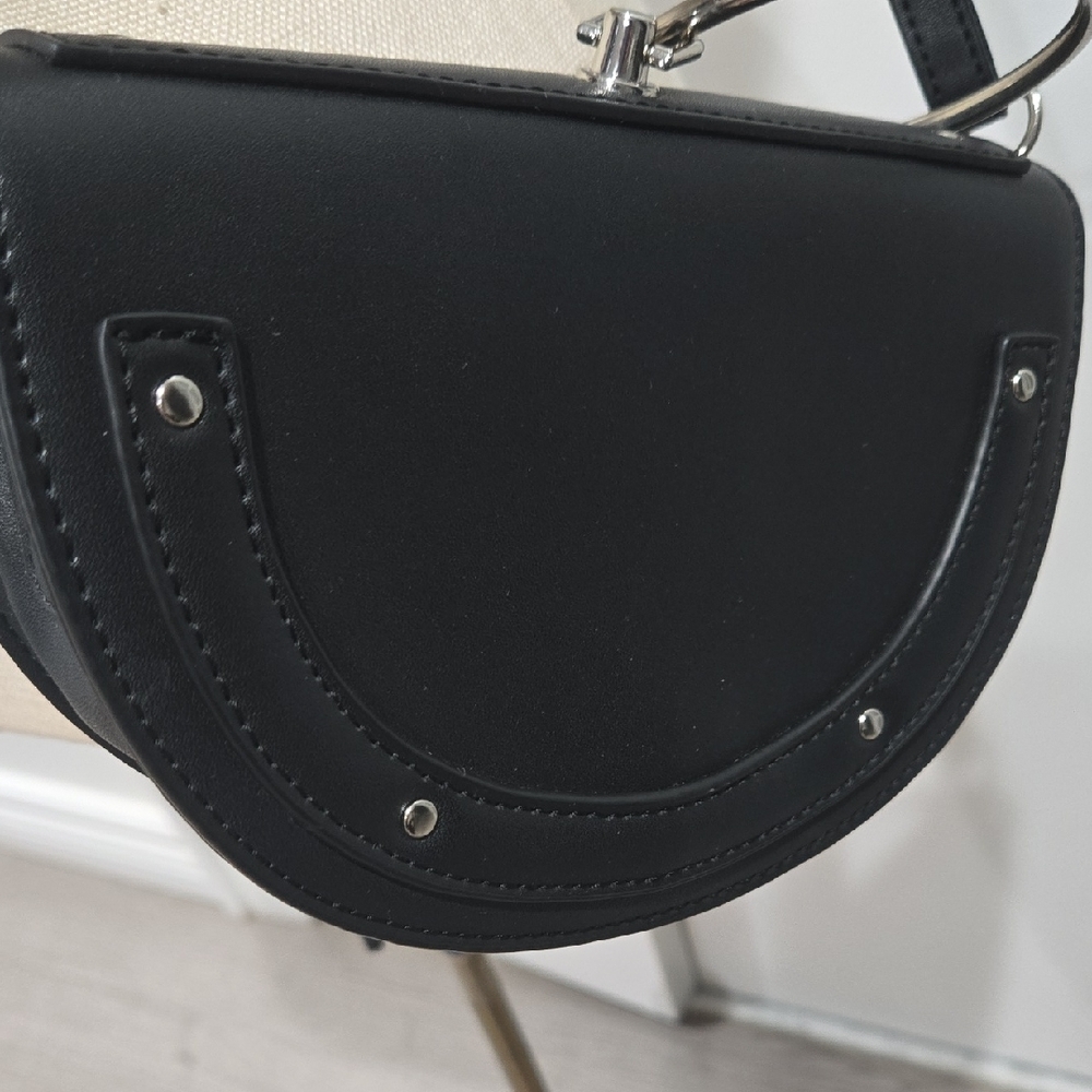 Women's Elegant Black Half Moon Crossbody Bag NEW